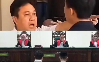 Darmawan dan JPU Ahmad Febriansyah terlibat adu mulut hingga nyaris berujung adu jotos, Selasa (28/7/26).
