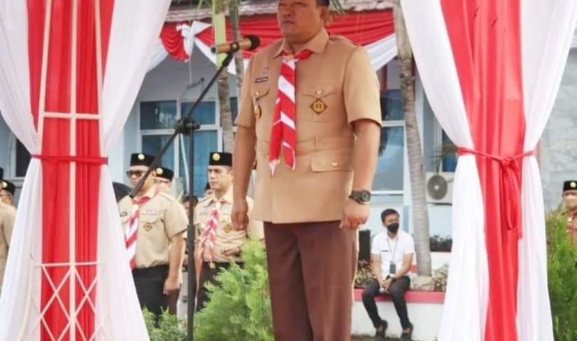 Bupati Seluma Erwin Octavian, SE memimpin langsung upacara peringatan hari Pramuka ke-61 Tahun 2022 di Kabupaten Seluma.