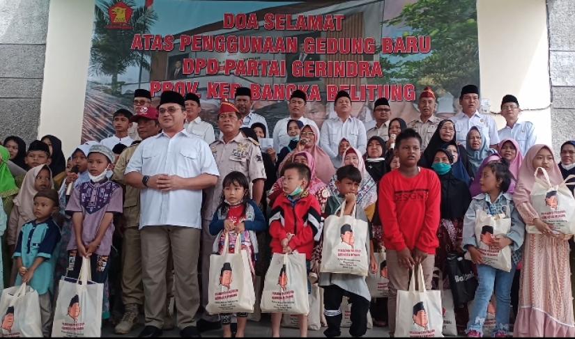 Erzaldi acara syukuran diaktifkannya kantor DPD Gerindra di Padang Baru, Senin (14/11/22).