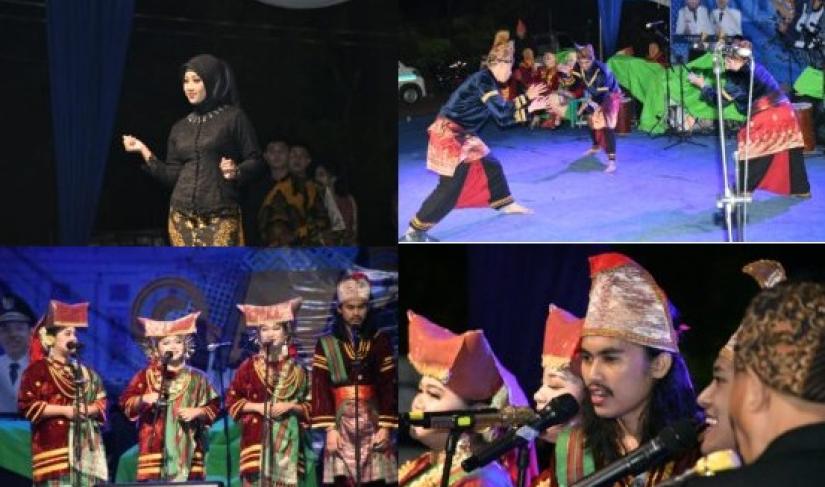  pentas seni seluruh etnis dalam rangka memeriahkan HUT Kota Bengkulu ke-304 pada Sabtu malam (12/3/23). (foto: Mc kota)