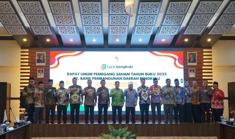 Rapat Umum Pemegang Saham (RUPS) Tahun Buku 2025 yang digelar di Aula H. Mochtar Azehari, Graha Bank Bengkulu, Rabu (28/1). 