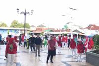 Senam jantung pejabat Pemkot Bengkulu di Berendo Kota Bengkulu, Jumat (26/1/24). (Foto:Yusuf/Penarafflesia.com).