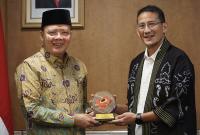 Audiensi Gubernur Bengkulu dengan Menteri Pariwisata dan Ekonomi Kreatif (Menparekraf) Sandiaga Uno pada Kamis (14/3)