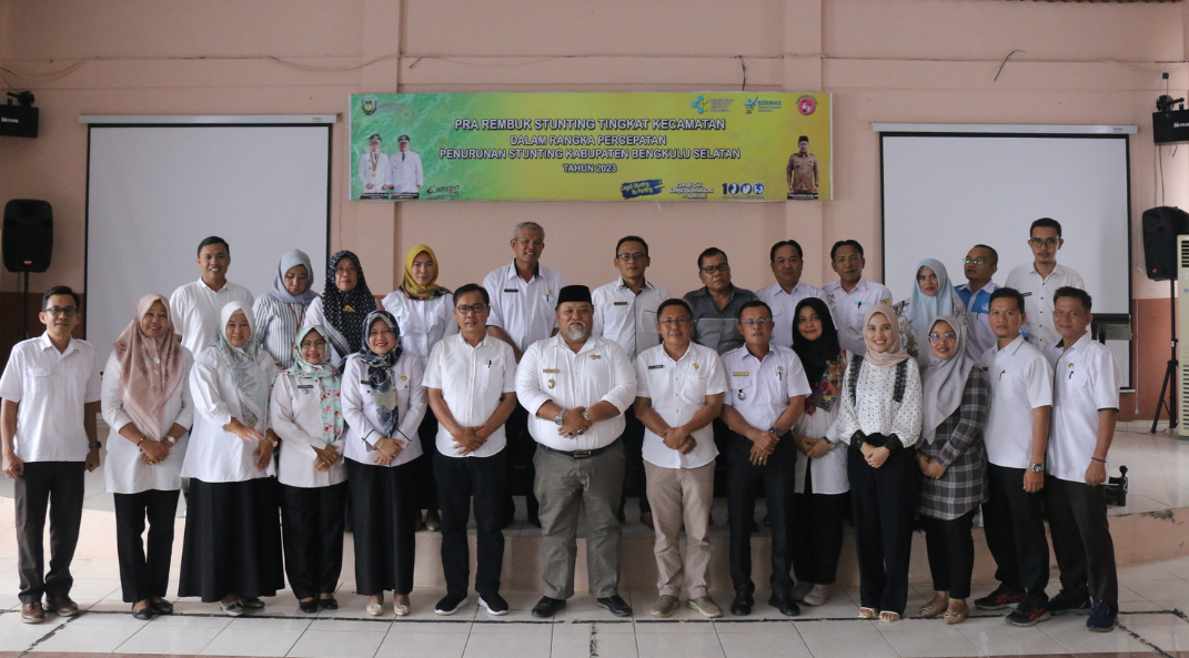 rapat Pra Rembuk Stunting Tingkat Kecamatan dan Penyamaan Persepsi Dalam Rangka Penginputan 8 (delapan) Aksi Konvergensi Penurunan Stunting Bengkulu Selatan 2023, di ruang Pola Bappeda Bengkulu Selatan