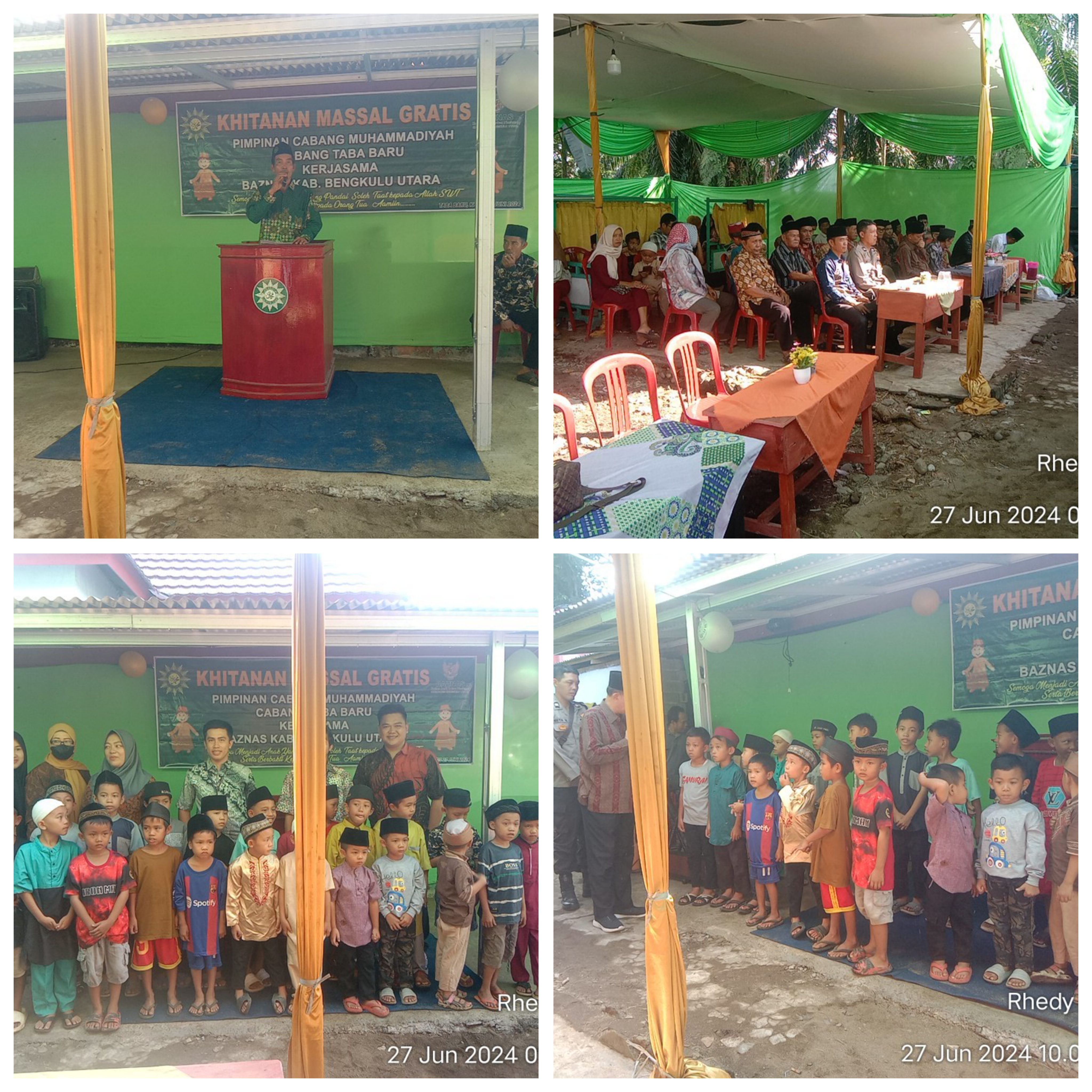 Kegiatan khitanan masal oleh pcm Muhammadiyah cabnag Taba baru bekerja sama gemgan BAZNAS Bu.