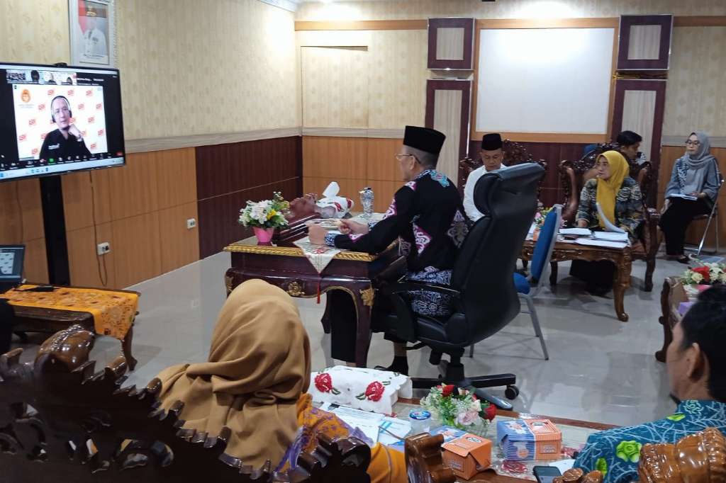 Tampak Sekda Isnan Fajri Saat Melakukan Zoom Bersama KASN Foto/Dok