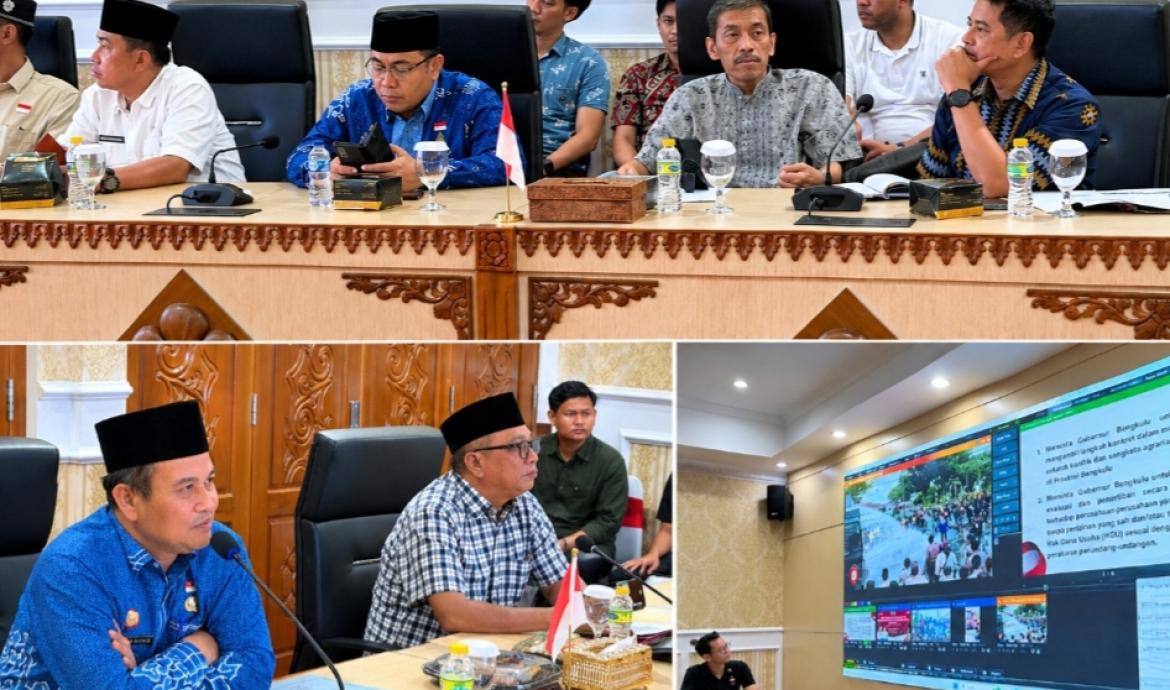 Sekretaris Daerah (Sekda) Provinsi Bengkulu Herwan Antoni memimpin langsung rapat, digelar di Balai Raya Semarak, Jumat (25/9). 