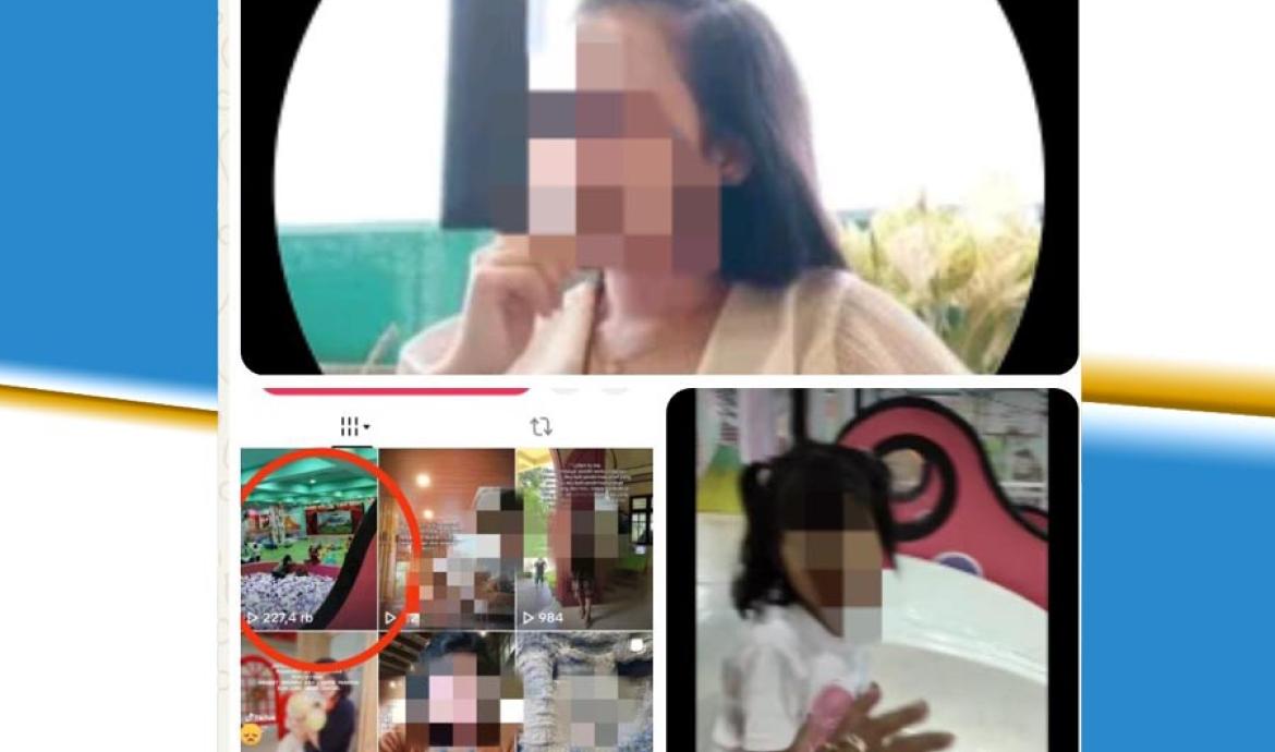 Tangkapan layar akun Tiktok yang merekam, mengunggah dan menyebarluaskan video Ellys dan anaknya di Kota Bengkulu, Kamis (15/10/2026). (IST/PenaRafflesia.Com)