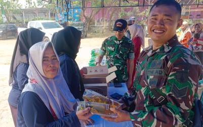 Suasana penuh kebersamaan terlihat dalam pelaksanaan Bazar UMKM yang menjadi bagian dari rangkaian kegiatan TNI Manunggal Membangun Desa (TMMD) ke-129 Kodim 0813/Bojonegoro di Desa Kesongo, Kecamatan Kedungadem, Kabupaten Bojonegoro, Jumat (31/7/2026).