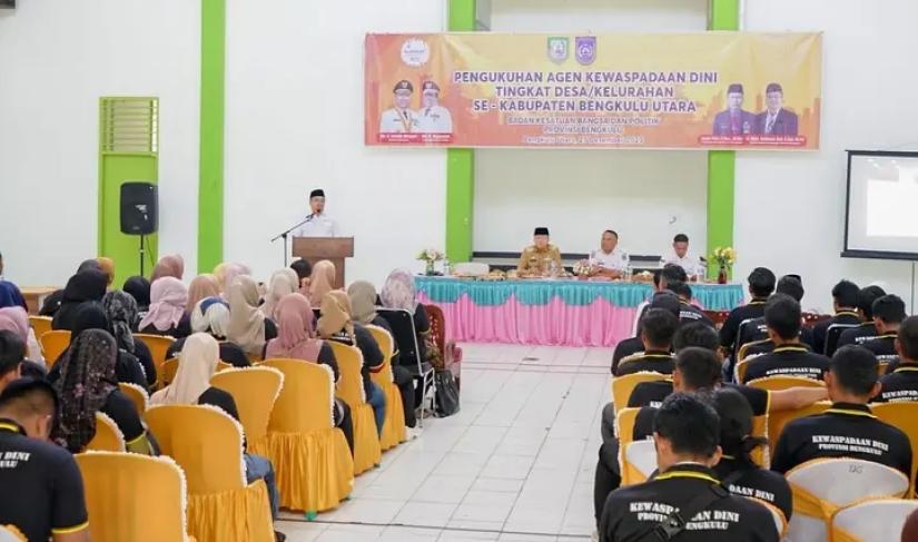 Gubernur Rohidin Kukuhkan 220 Agen Kewaspadaan Dini Kabupaten Bengkulu Utara.