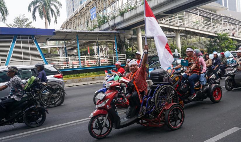 Arak-arakan penyandang disabilitas di DKI Jakarta