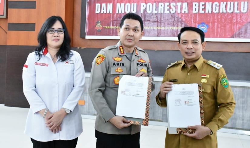 Mou PMI dan Polresta Bengkulu Foto/Dok