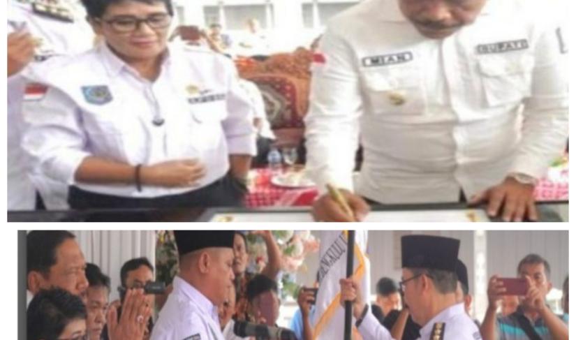 Bupati BU, Bersama ketua DPRD Bu hadiri pengukuhan Apdesi Bu 