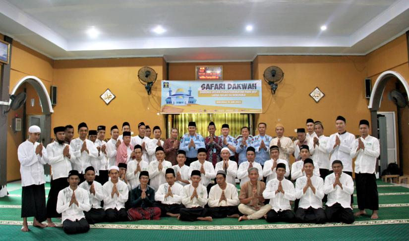 Warga Binaan muatan keagamaan dalam kegiatan safari dakwah yang digelar di Masjid An-Nur Lapas Bengkulu, Kamis (15/6).