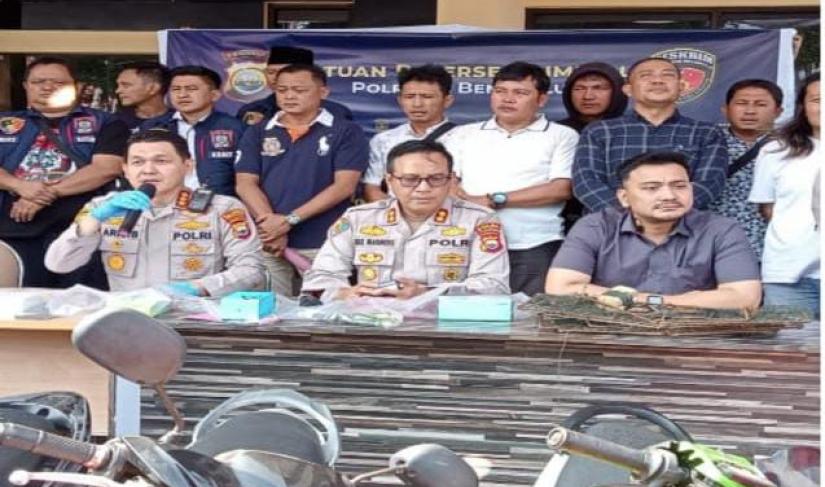 Konferensi pers Ops Musang Nala II Polresta Bengkulu.