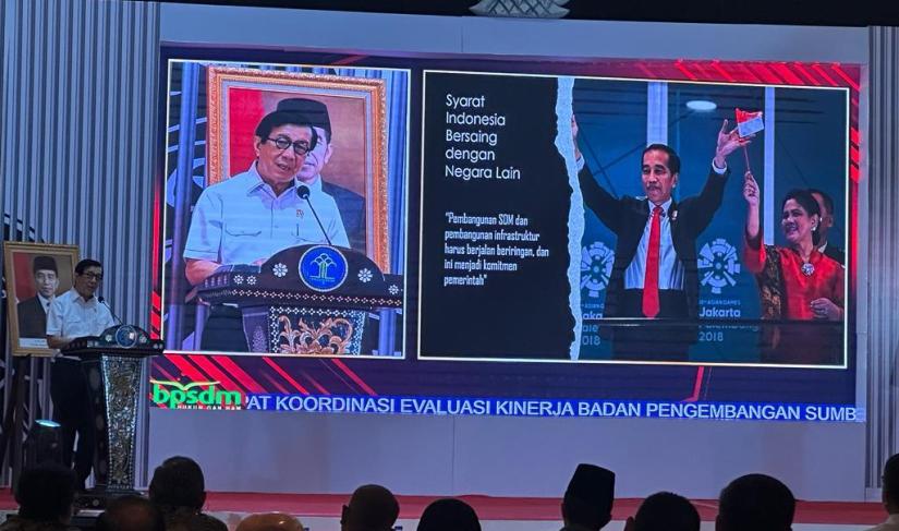 Menkumham Yasonna Buka Rapat Koordinasi Capaian Kinerja BPSDM.