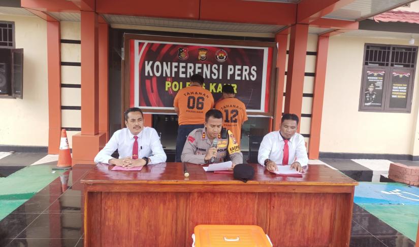 Konferensi pers pengungkapan kasus di Polres Kaur.