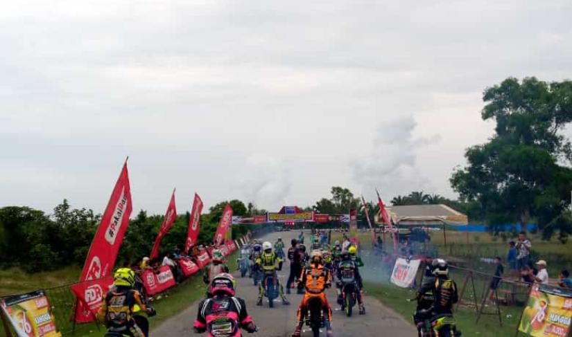 Ilustrasi sirkuit balap motor.