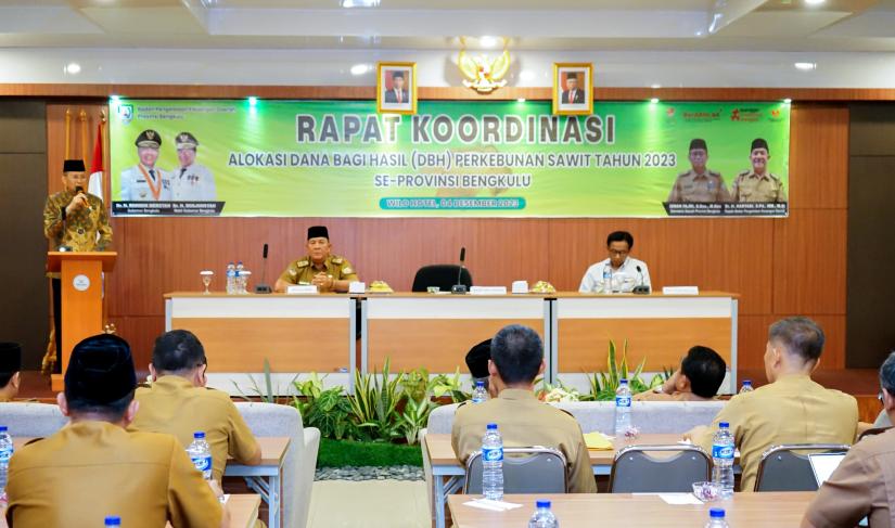 Rakor pengelolaan DBH Sawit di Provinsi Bengkulu.