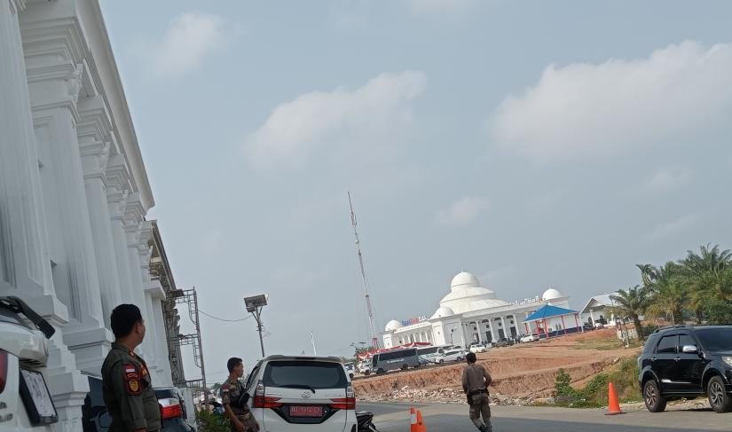 Pembangunan infrastruktur di Pusat Perkantoran Merah Putih Kota Bengkulu.