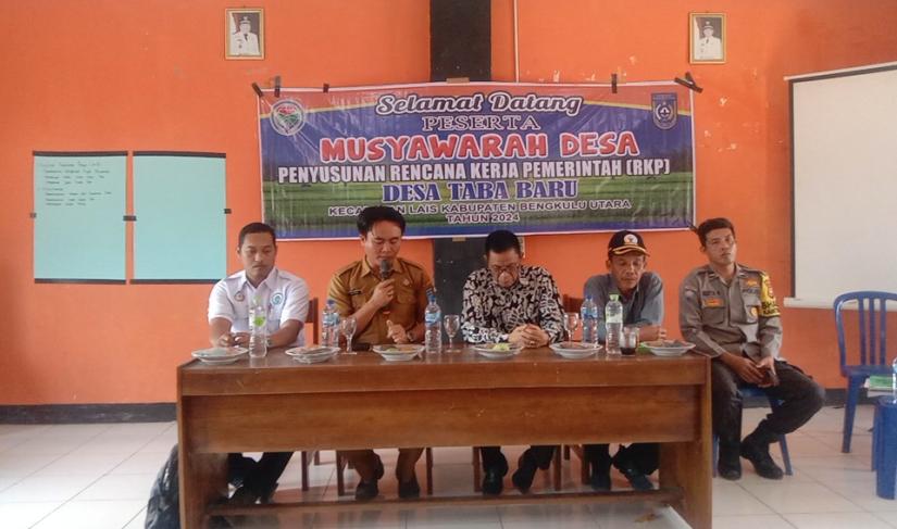 Kepala desa beserta kasi pmd kecamatan,pendamping desa babinkamtibmas acara musrembang Des dan rkpdes 
