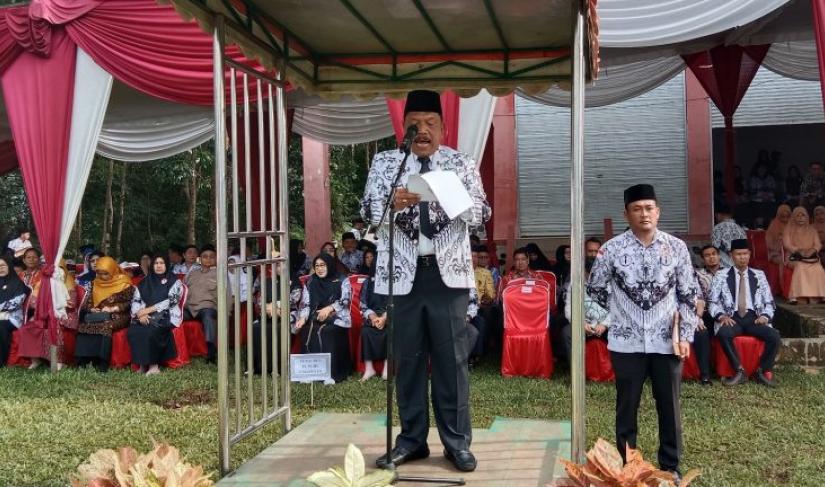 Bupati BU, menghadiri HUT HGN ke 78 sekaligus menjadi inspektur upacara