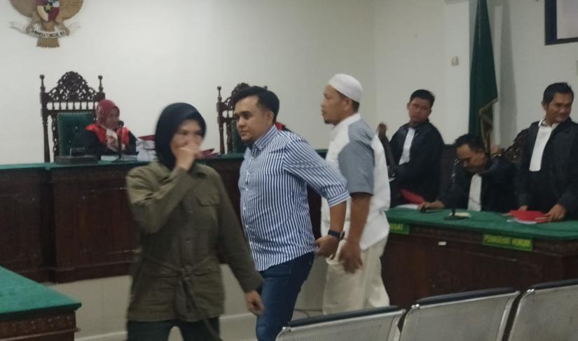 Tiga Mantan Pimpinan DPRD Seluma saat di Pengadilan Negeri Bengkulu
