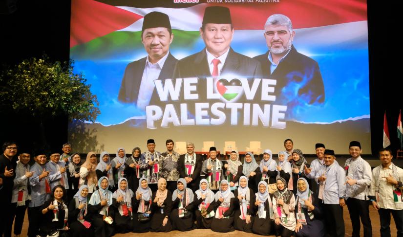 Dialog Keumatan untuk Solidaritas Palestina dengan tema 'We Love Palestine' di Djakarta Teater, Kamis (9/11/2023).