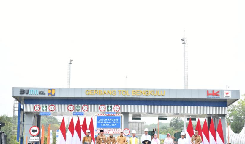 Peresmian Jalan Tol Bengkulu - Taba Penanjung Bersama Walikota, Jokowi dan Gubernur Bengkulu