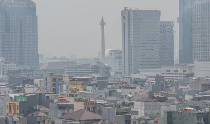 Foto kondisi kualitas udara di Jakarta.