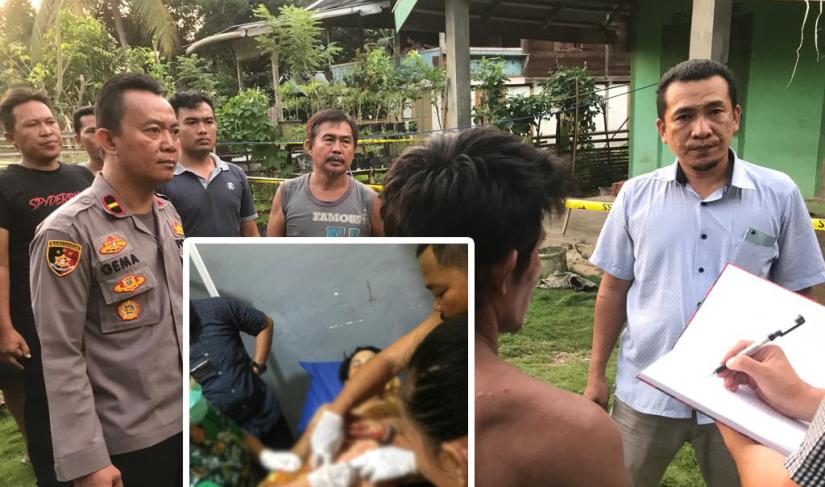 Tampak TKP Penusukan dan Korban saat dipuskesmas