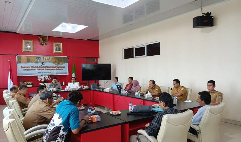Rapat Rencana Tindak Lanjut Tahapan Penetapan Masyarakat Adat di Kabupaten Seluma, Selasa(16/08/2024) di Ruang Rapat Bupati Seluma.