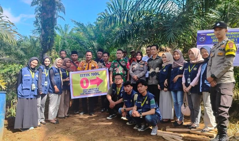 Kegiatan titik nol dilokasi kegiatan yang akan di bangun oleh pemdes desa air Baus satu bersama seluruh unsur tripika kecamatan." Redy Penarafflesia.com "