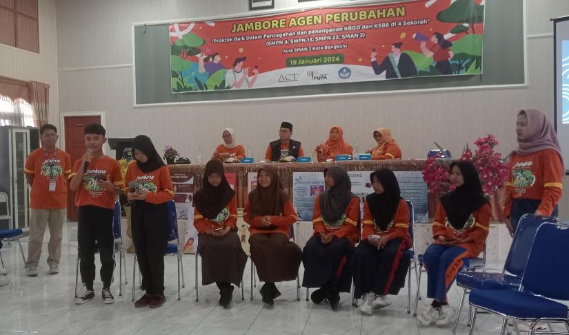 Agen Perubahan laksanakan Jambore, di SMA 2 Kota Bengkulu. (foto:Yusuf/Penarafflesia.com).