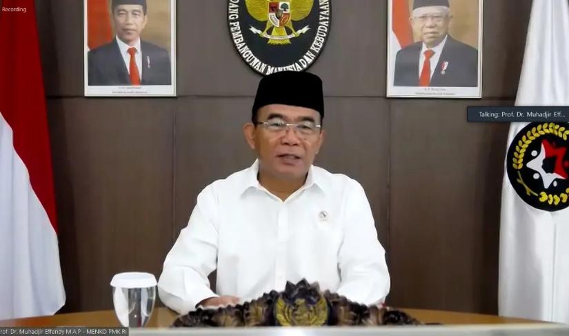 Tangkapan layar Menko PMK RI, Muhadjir Effendy saat membuka Konferensi Internasional. (foto: Muh/Penarafflesia.com).