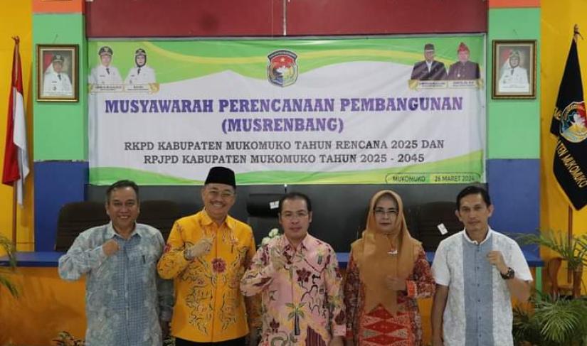 Bupati Mukomuko Mebuka Secara Resmi Musrembang RKPD Tahun Rencana 2025 Dan RPJD Tahun Rencana 2025 - 2045 foto/Dok: Suryadi