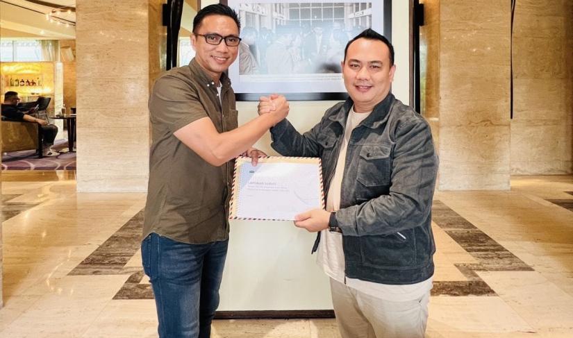 Romio Parnandes Calon Bupati Kabupaten Lebong Terima Hasil Survei di Kantor Pusdeham Jakarta. (Doc:Tw2)