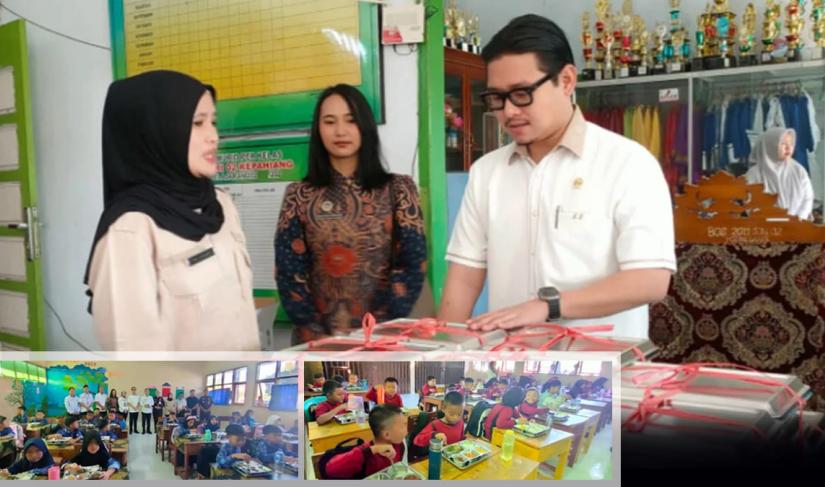 Ketua DPRD Kepahiang, Gregory Dayefiandro, menghadiri Launching Makan Bergizi Gratis di Sekolah Komplek Pasar Kepahiang, Rabu (23/07/2025). 