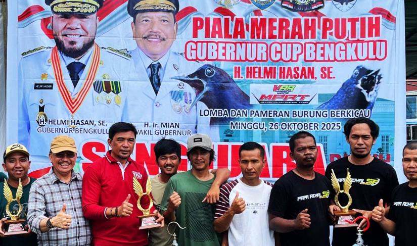 Lomba Burung Berkicau Piala Merah Putih Gubernur Cup Bengkulu 2025, Ahad (26/10/2025).