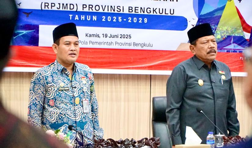 Musrenbang Rencana Pembangunan Jangka Menengah Daerah (RPJMD) Provinsi Bengkulu Tahun 2025-2029 di Gedung Pola Kantor Gubernur Bengkulu, Kamis (19/6/2025).