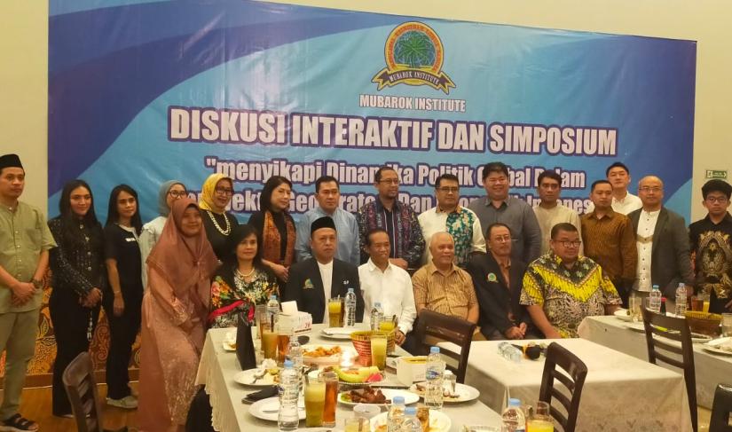 Mubarok Institute menggelar diskusi interaktif dan simposium pada 14 Maret 2026 bertajuk “Menyikapi Dinamika Politik Global dalam Perspektif Geostrategi dan Geopolitik Indonesia.”