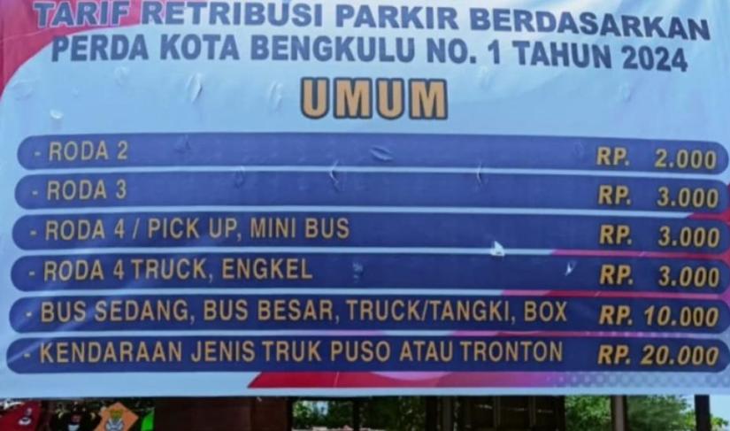 Spanduk Tarif Parkir 