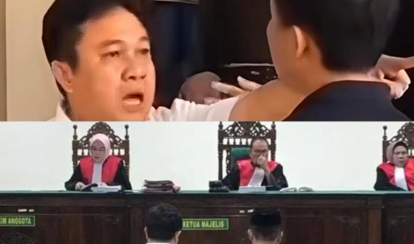 Darmawan dan JPU Ahmad Febriansyah terlibat adu mulut hingga nyaris berujung adu jotos, Selasa (28/7/26).