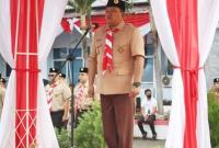 Bupati Seluma Erwin Octavian, SE memimpin langsung upacara peringatan hari Pramuka ke-61 Tahun 2022 di Kabupaten Seluma.