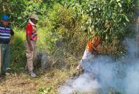 Kebakaran lahan di Kota Bengkulu.