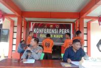 Satreskrim Polres Kaur Polda Bengkulu berhasil bekuk tujuh pelaku kejahatan, dalam kurun waktu 14 hari dari Ops Musang yang sudah dilaksanakan.