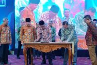Rapat Koordinasi Tingkat Pimpinan/High Level Meeting (HLM) Tim Pengendalian Inflasi Daerah (TPID) Provinsi Bengkulu di Gedung Daerah Balai Raya Semarak Bengkulu, Jumat (3/3).