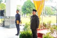 Upacara Peringatan Hari Kebangkitan Nasional Tingkat Provinsi Bengkulu Tahun 2023 di Halaman lapangan Upacara Kantor Gubernur, Bengkulu, Senin (22/5/2023).