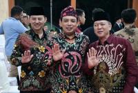 Wakil Walikota Bengkulu Dedy Wahyudi menyampaikan salam antikorupsi dalam acara penutupan Roadshow KPK di Bengkulu, Sabtu (2/9/23).