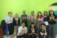 Mahasiswa UGM yang sedang melaksanakan KKN didesa Bandar Agung Kecamatan Ulu Manna Kabupaten Bengkulu Selatan, dan sampaikan imbauan Kamtibmas, Rabu (05/07/23).